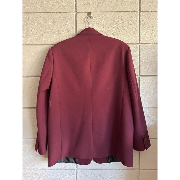 Women's Zara Bloggers Favorite Straight Cut Blazer Oversized Jacket in Wine sz L - Picture 5 of 7